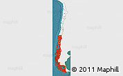 Flag Map of Chile, single color outside, satellite sea, flag centered