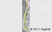 Physical Map of Chile, desaturated