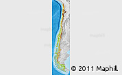 Physical Map of Chile, lighten, desaturated, land only