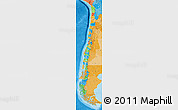 Political Map of Chile, political shades outside