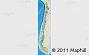 Political Map of Chile, shaded relief outside