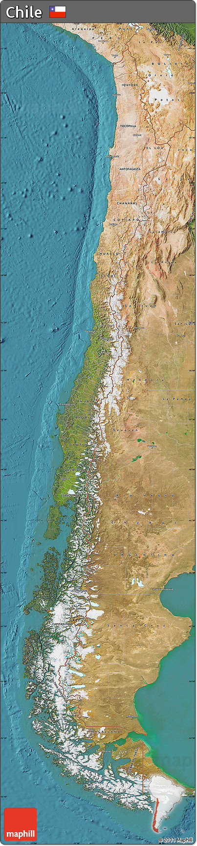 Satellite Map of Chile