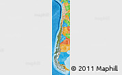 Satellite Map of Chile, political outside