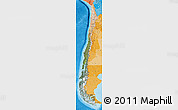 Satellite Map of Chile, political shades outside