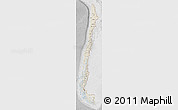 Shaded Relief Map of Chile, lighten, desaturated