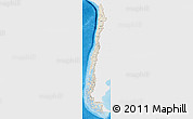 Shaded Relief Map of Chile, single color outside, bathymetry sea, shaded relief sea