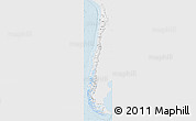 Silver Style Map of Chile, single color outside