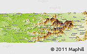 Physical Panoramic Map of Alhue