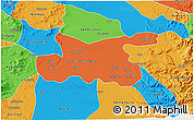 Political 3D Map of Chillan