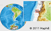 Physical Location Map of Chillan, highlighted country, highlighted parent region
