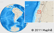 Shaded Relief Location Map of Chillan