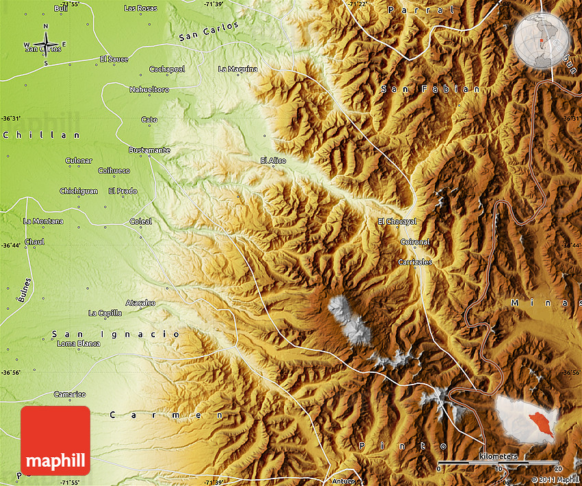 Physical Map of Coihueco