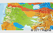 Physical 3D Map of OSORNO, political outside