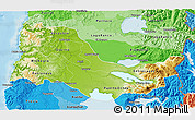 Physical 3D Map of OSORNO, political shades outside