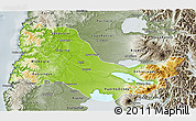Physical 3D Map of OSORNO, semi-desaturated