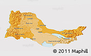 Political Shades 3D Map of OSORNO, cropped outside