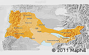 Political Shades 3D Map of OSORNO, lighten, desaturated
