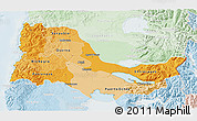 Political Shades 3D Map of OSORNO, lighten