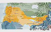 Political Shades 3D Map of OSORNO, semi-desaturated