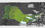 Satellite 3D Map of OSORNO, darken, desaturated