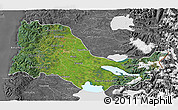 Satellite 3D Map of OSORNO, desaturated