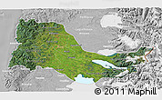 Satellite 3D Map of OSORNO, lighten, desaturated