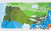 Satellite 3D Map of OSORNO, political shades outside
