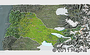 Satellite 3D Map of OSORNO, semi-desaturated