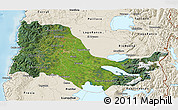 Satellite 3D Map of OSORNO, shaded relief outside