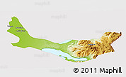Physical 3D Map of Entre Lagos, cropped outside