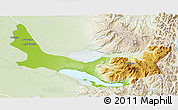 Physical 3D Map of Entre Lagos, lighten