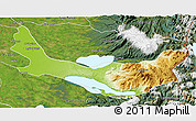 Physical 3D Map of Entre Lagos, satellite outside