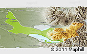 Physical 3D Map of Entre Lagos, semi-desaturated