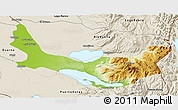 Physical 3D Map of Entre Lagos, shaded relief outside