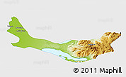 Physical 3D Map of Entre Lagos, single color outside
