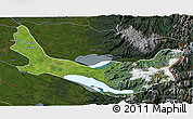 Satellite 3D Map of Entre Lagos, darken