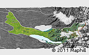 Satellite 3D Map of Entre Lagos, desaturated