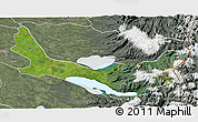 Satellite 3D Map of Entre Lagos, semi-desaturated