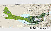 Satellite 3D Map of Entre Lagos, shaded relief outside