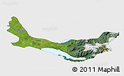 Satellite 3D Map of Entre Lagos, single color outside