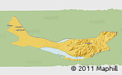 Savanna Style 3D Map of Entre Lagos, single color outside