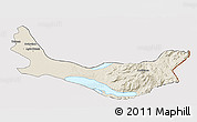 Shaded Relief 3D Map of Entre Lagos, cropped outside