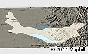 Shaded Relief 3D Map of Entre Lagos, darken
