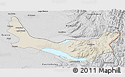 Shaded Relief 3D Map of Entre Lagos, desaturated
