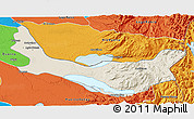 Shaded Relief 3D Map of Entre Lagos, political outside