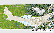 Shaded Relief 3D Map of Entre Lagos, satellite outside
