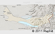 Shaded Relief 3D Map of Entre Lagos, semi-desaturated