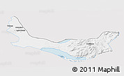 Silver Style 3D Map of Entre Lagos, single color outside