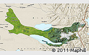 Satellite Map of Entre Lagos, shaded relief outside