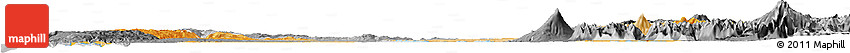 Political Shades Horizon Map of OSORNO, desaturated